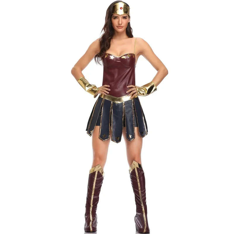 

❤2026★ Movie Cosplay Costumes Plus Size Halloween Cosplay Women's Uniforms Stage Dress Justice Wonder Superwoman Carnival Party❤