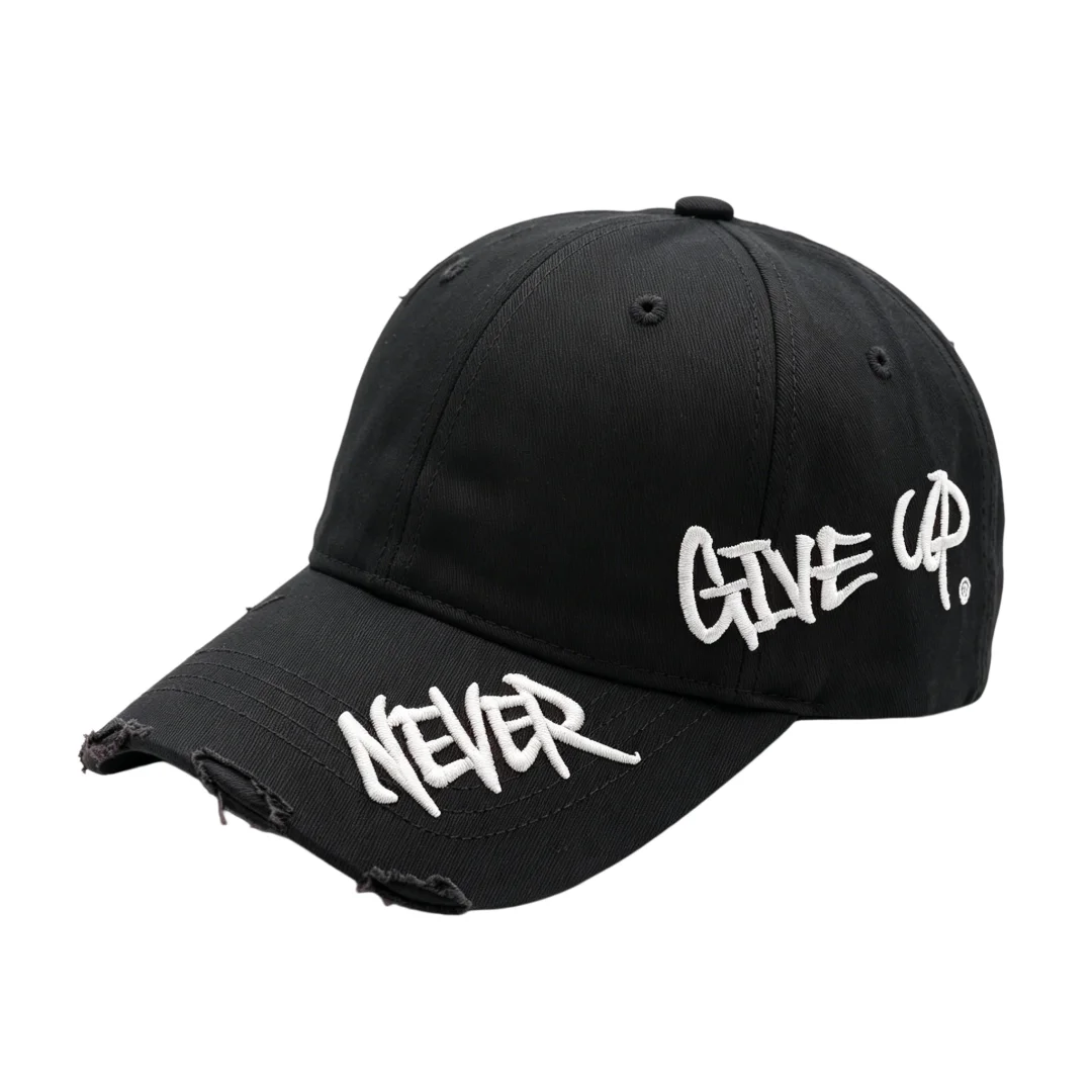 Retro Amerikanische Distressed Baseballkappe mit seitlicher Stickerei und gebogenem Schirm für Outdoor und Streetwear – Detail 3