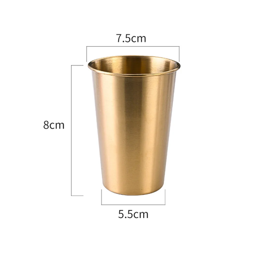 High Quality Cup 240-500ml Drinking Mug Gold Height 8cm -12cm Silvery Stainless Steel Tea Cups Friends For Camping