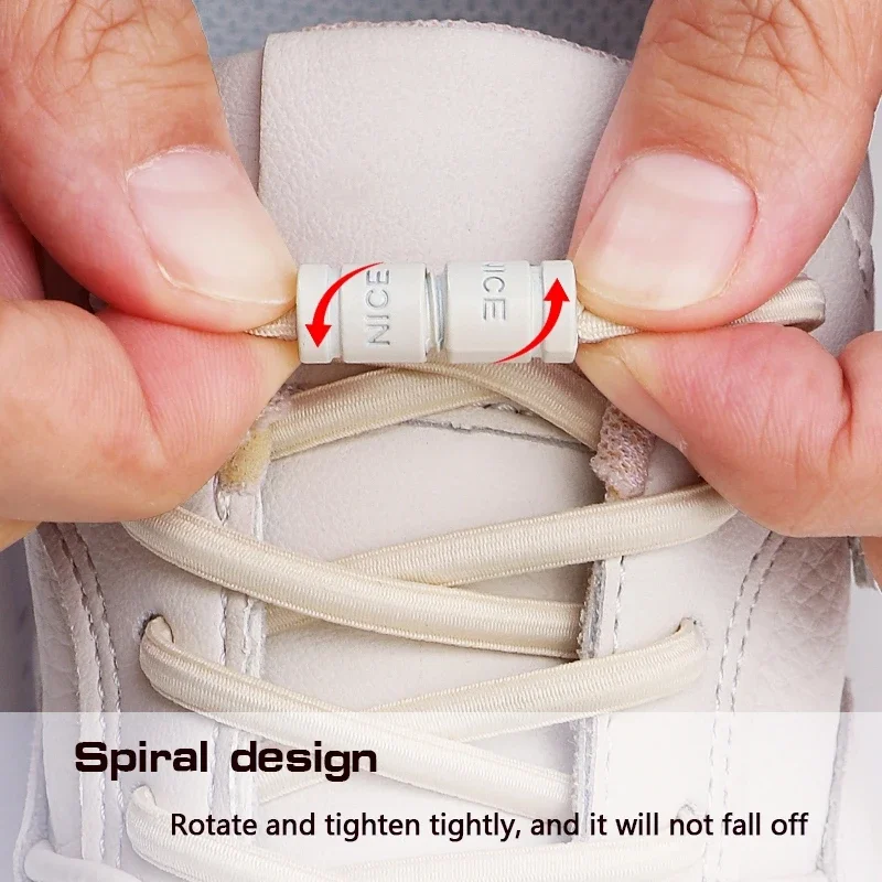 Unisex Bold round No-Tie Shoelaces with Colorful Capsule Buckle Elastic Sneaker Laces Lazy Shoe Accessories for Easy Wear 1 Pair