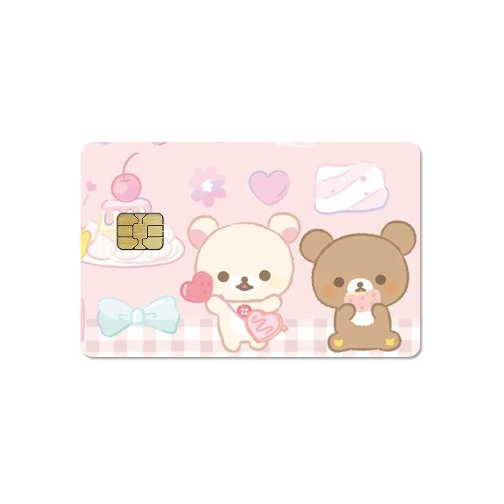 Cartoon-Kreditkarten-Skin Rilakkuma Niedliche Kawaii Kiiroitori Matte Aufkleber für VISA JCB Mastercard Andere IC-Bankkarten Dekoration Geschenke – Detail 7