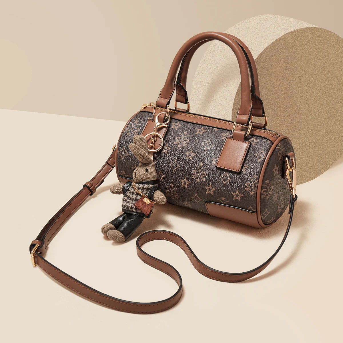 

SAFIYA Female Handbag PVC Leather 2026 Vintage Shoulder Bag Office Work Bucket Bag Casual Daily Commute Boston Bag