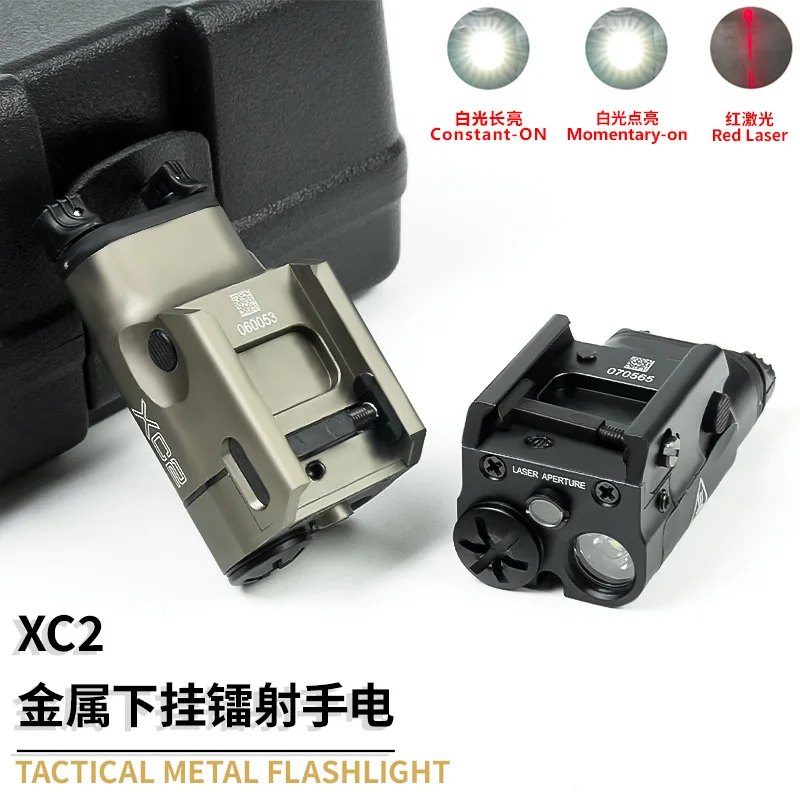 US Warehouse Tactica SF XC2 Scout Light Outdoor Hunting Accessory Hanging Pistol Red Laser Metal Flashlight Fit 20mm Rail for G17 18 19