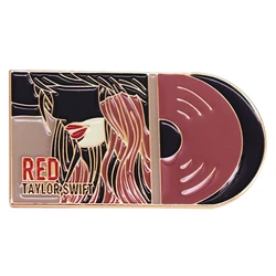 Red Version Singer Classic Badge Folklore Album Surroundings Metal Pin