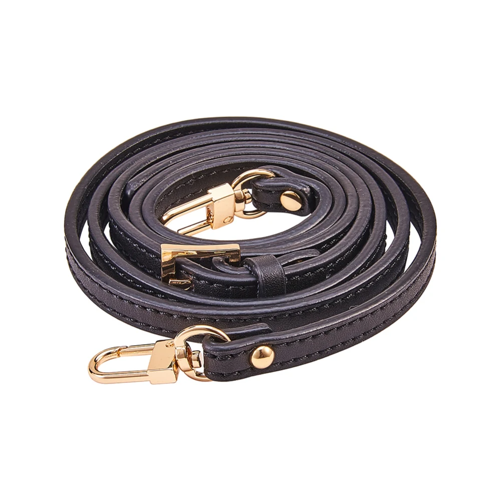 

1Strand Adjustable Leather Bag Handles with Alloy Clasps for Bag Straps Replacement Accessories Black 100x1cm Clasps: 35x15x6mm