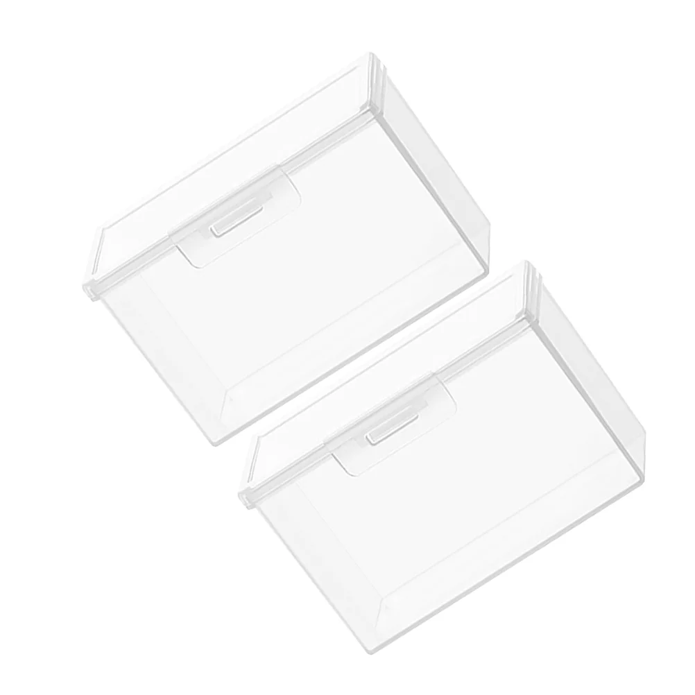 

2 Pcs Business Card Holder Storage Box Plastic Case Plaything Cards Divider Rectangular Child