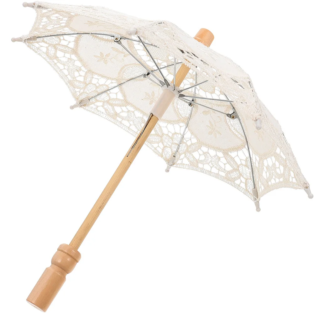 

Delicate Lace Embroidery Parasol Umbrella Bridal Wedding Decorative Photo Prop Lightweight Portable Cosplay Performance Tea