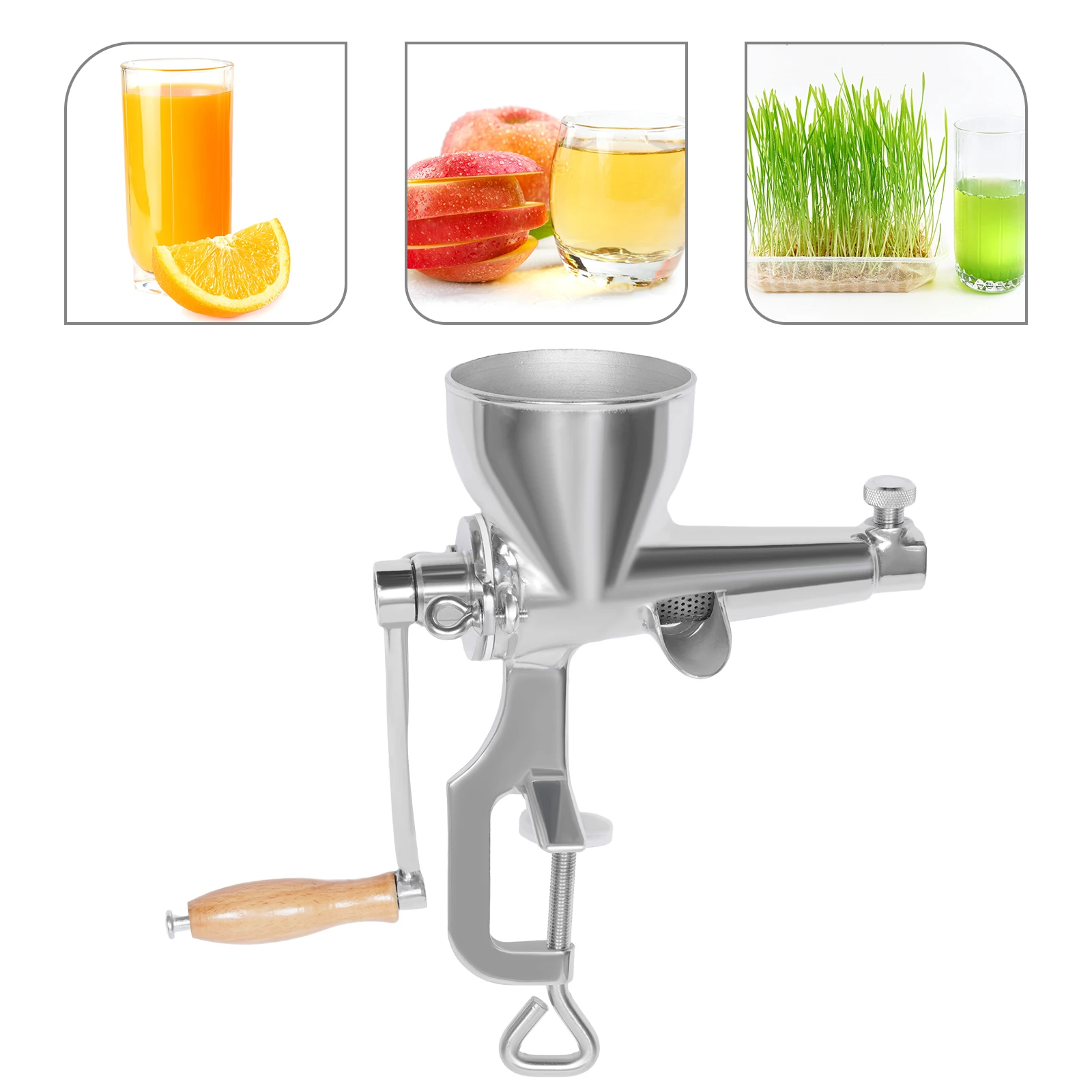 Manual Juicer Stainless Steel Extractor Squeezed Fruits, VegetableS,Apples, Pears, Wheat Grass etc