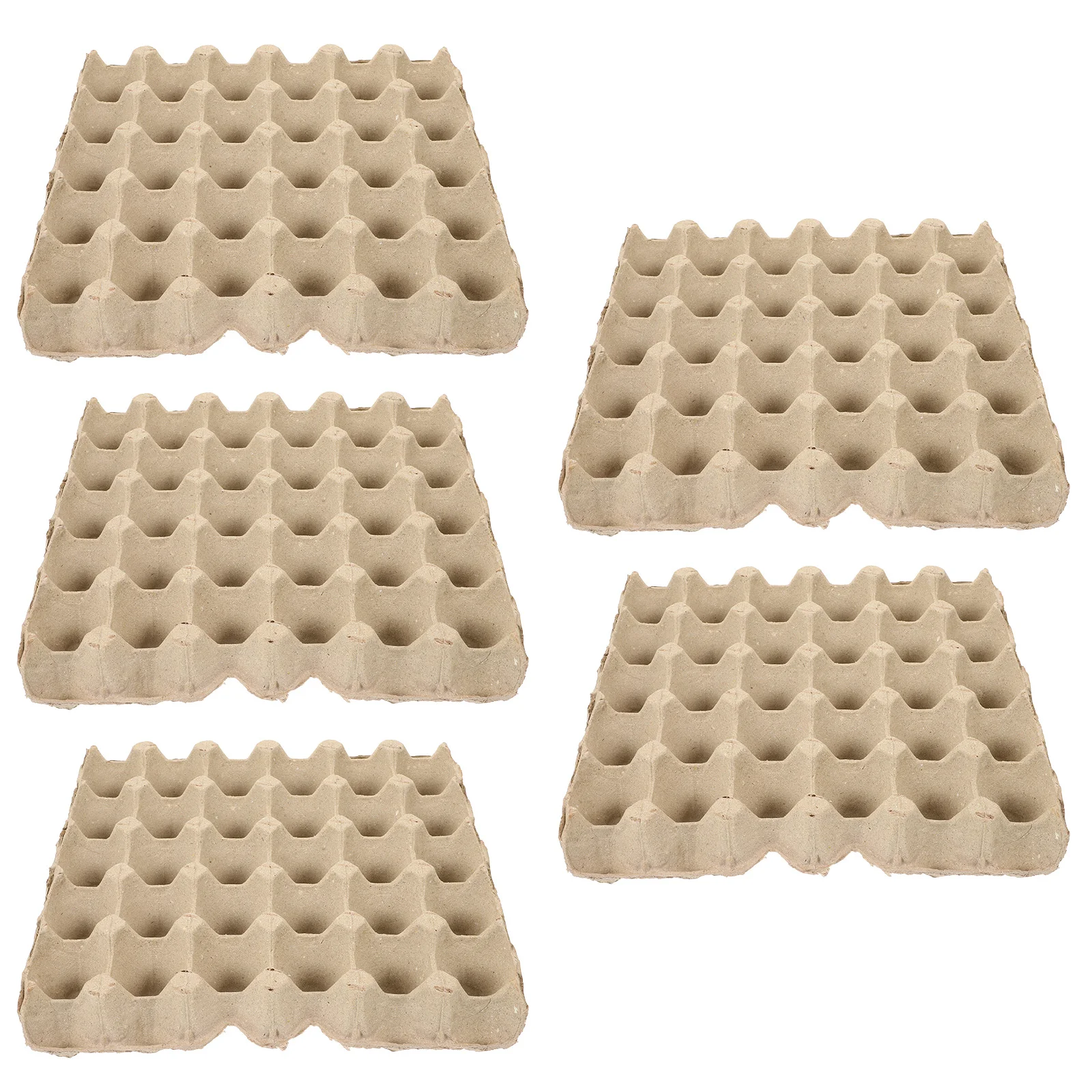 

5pcs Paper Pulp Egg Cartons Reusable Stackable Organizer Flats Empty Tray Fridge Storage Container for Home Large Duck Eggs