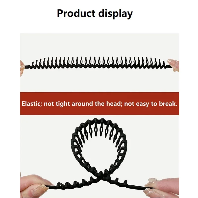 عصابة رأس مموجة بلون سادة للفتيات والنساء في الصيف وغسل الوجه، عصابات رأس رياضية غير قابلة للانزلاق لإكسسوارات النساء