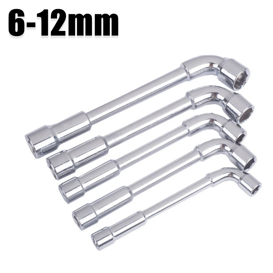 1pcs L Type Pipe Perforation Elbow Mini Wrench Set L Shaped Double Head Hex Socket Metric Wrench Kit 6 Point 6 7 8 9 10 11 12mm