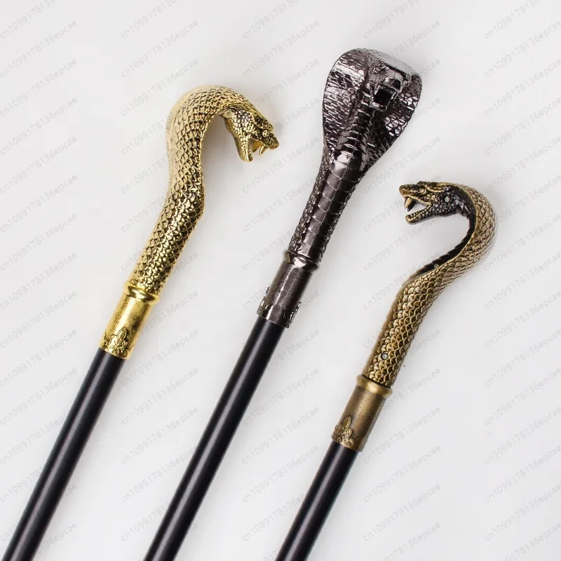 حار بيع الفاخرة الذهب والفضة كوبرا رئيس الفاخرة عصا للمشي الملك المصري فرعون الصولجان الرجال قصب المشي الزخرفية