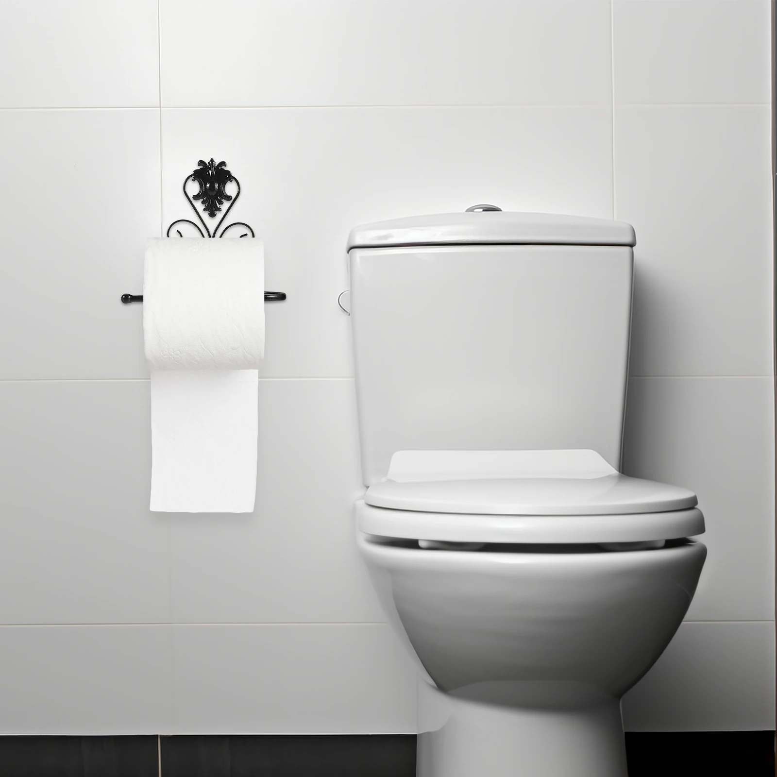 

Wall Mounted Toilet Paper Holder White Brass Retro 21x10x18cm Tissue Hanger Bathroom Accessories Durability Easy Installation