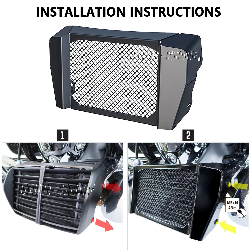 Motorcycle Radiator Protective Cover For BMW R18 2020-2022 Oil Cooler Radiator Grille Guards Stainless steel R 18 B / Classic