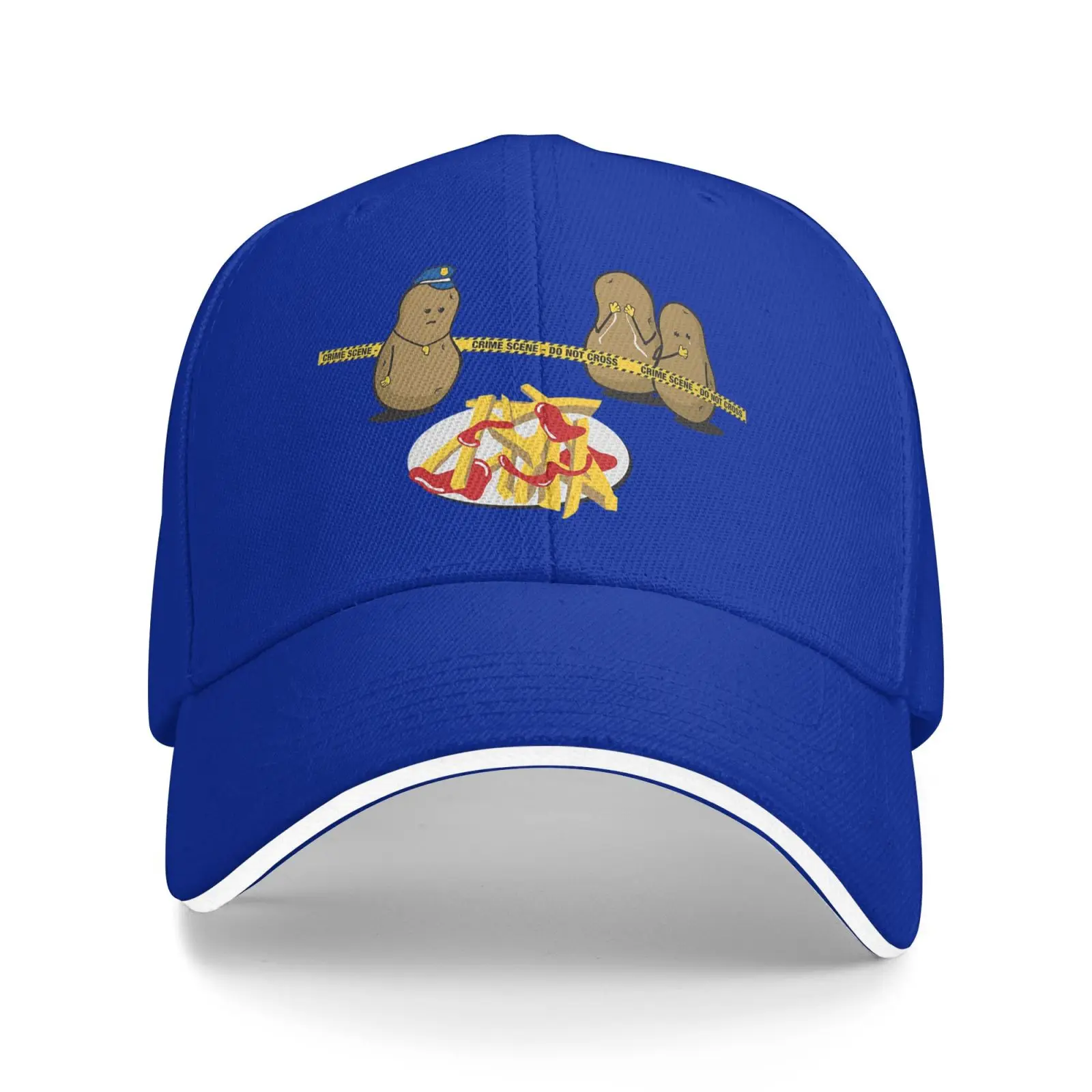 Cartoon Funny Potato French Fries Baseball Cap One Size Unisex Adjustable Cotton Casual Sports Sun Hat for Men Women
