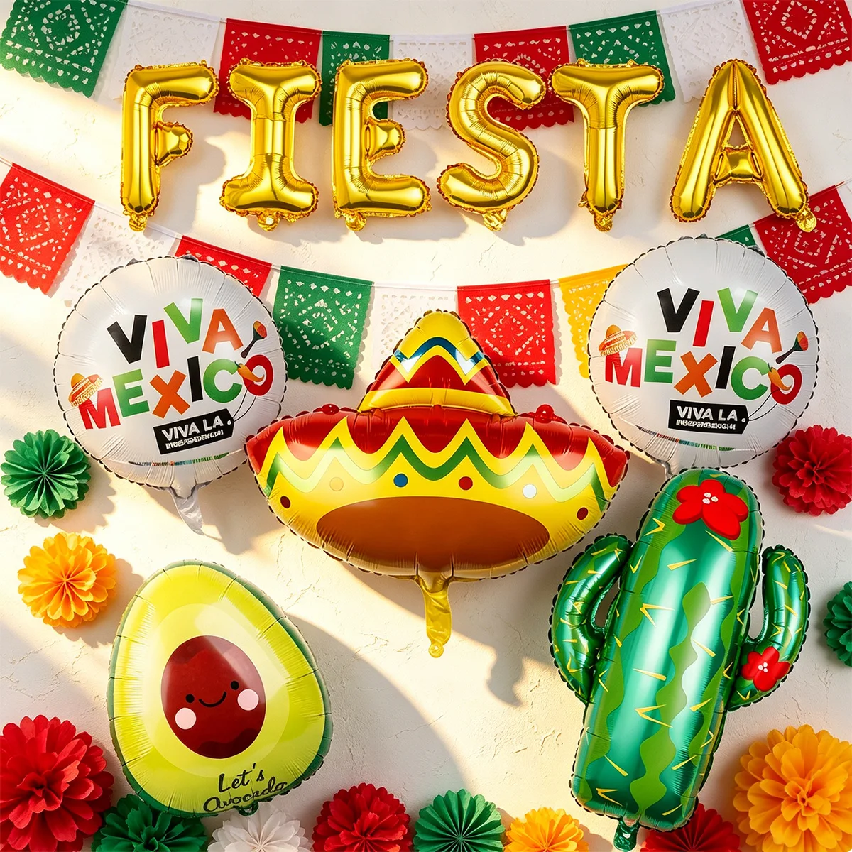 11-Piece Mexican Party Balloon Set – Perfect for Carnival, Room, Birthday, and Fiesta Decorations