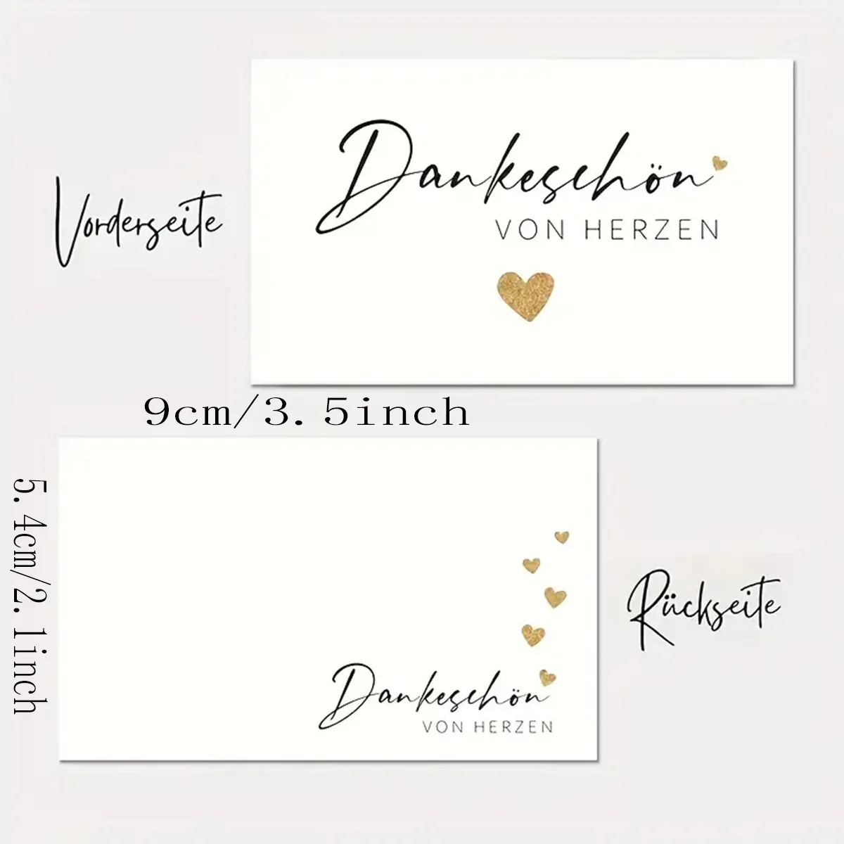 50pcs German Simple Thank You Card Daily Packaging Decoration Embellishment Handwritten Message Danke Karte for Small Business