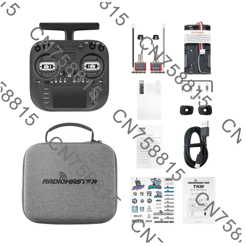 لـ FPV Radiomaster TX15 MAX جهاز التحكم عن بعد ExpressLRS AG02، CNC HALL GIMBAL LR1121 شاشة لمس ملونة 3.5 بوصة، قطعة واحدة