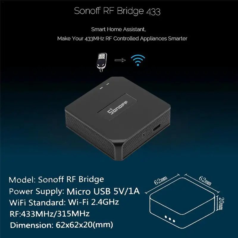 Universal inteligente de automação residencial rf ponte wifi 433 mhz interruptor substituição domotica wi-fi controle remoto rf