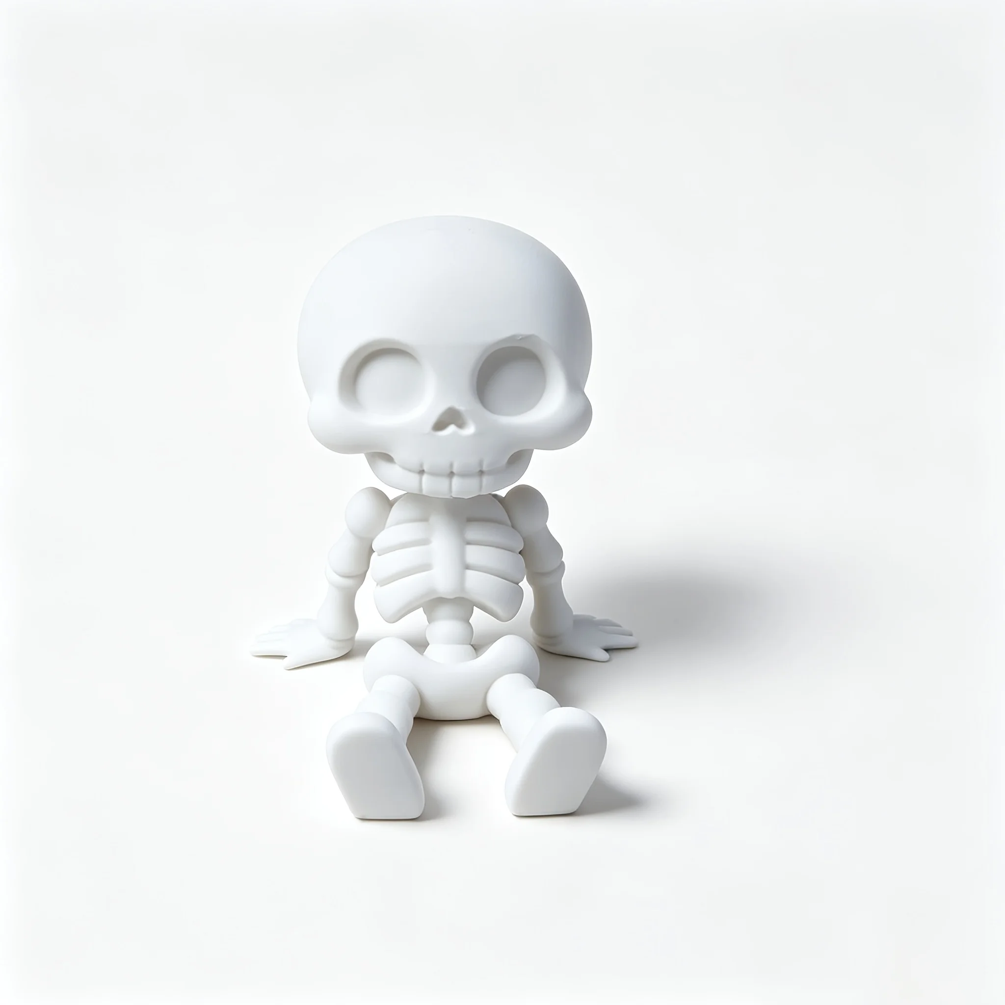 Cute White Skeleton Phone Holder Universal Desktop Cell Phone Stand Creative Skull Figurine Decor Halloween Gift for Smartphone