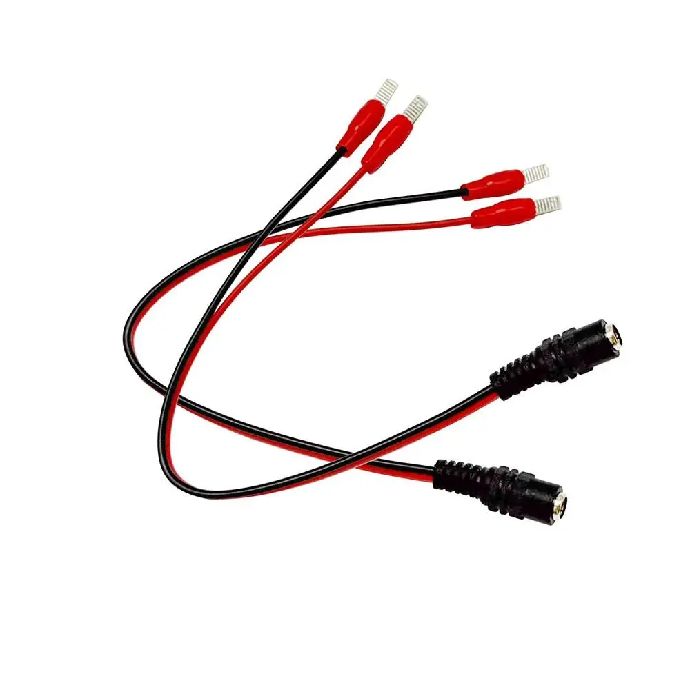 PVC DC Power Adapter Cable Female Barrel Socket Insulated Blade Terminals DC Socket Cable Split Wire Red Black Polarity