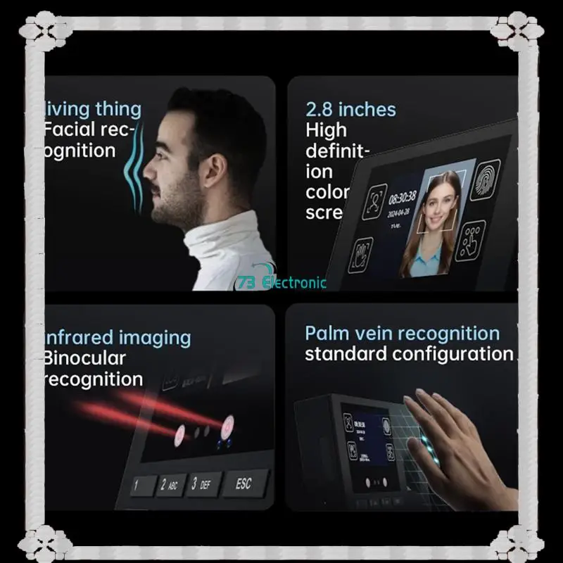 24-Hour Delivery Multi-Function Attendance System Fingerprint Facial Recognition Password Three-In-One Machine - Image 2