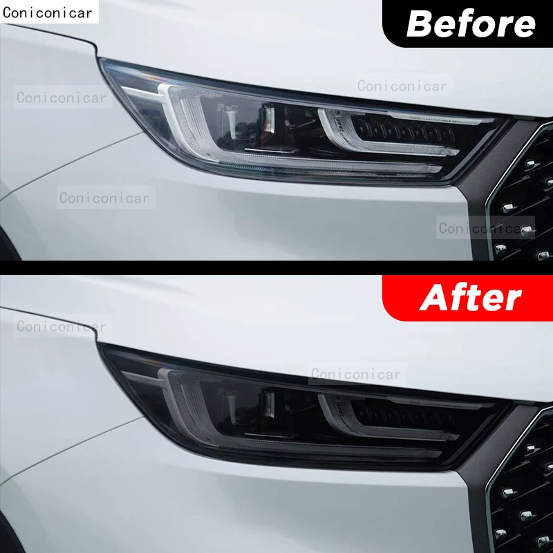 For CHERY TIGGO 8 Pro Max 2022-2024 Car Exterior Headlight Anti-scratch Front Lamp Tint Cover TPU Protective Film Accessories