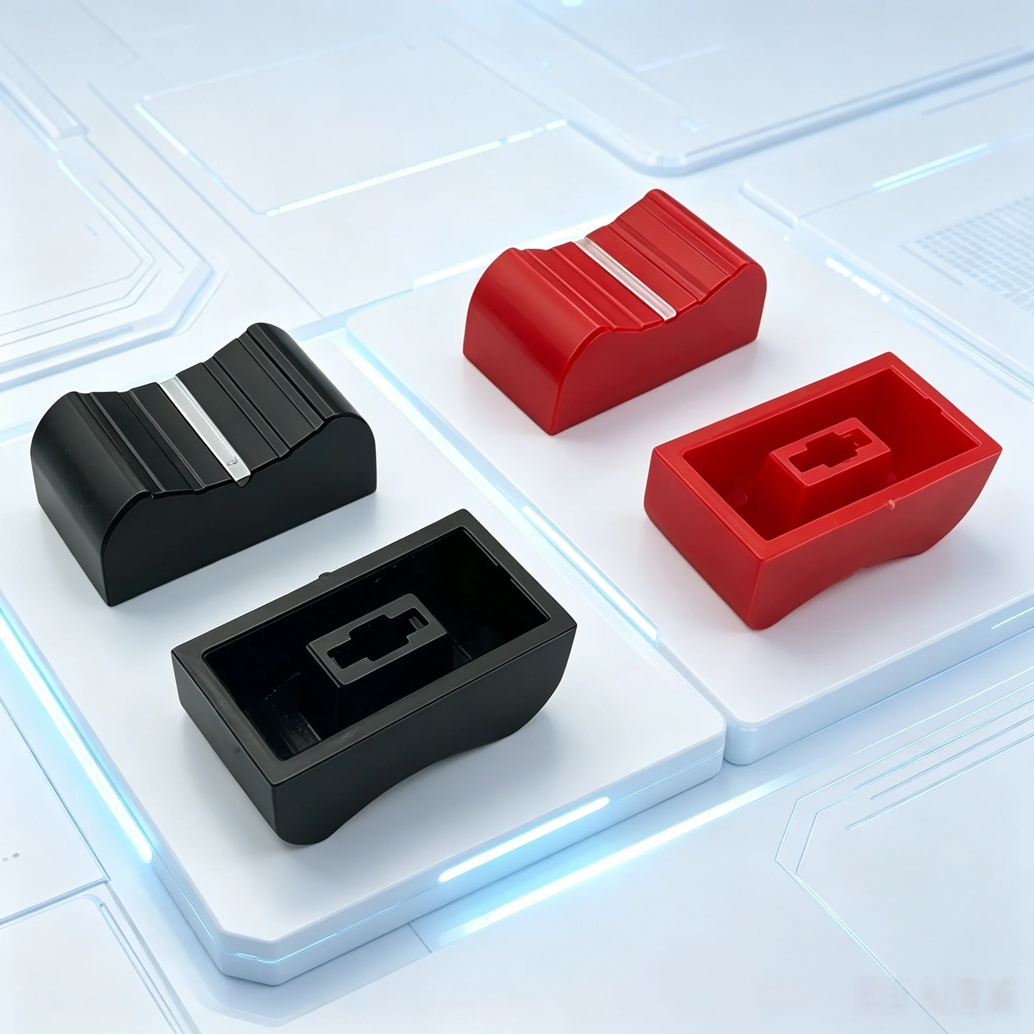 10pcs Sliding Potentiometer Knob 17x9x7mm Mixer Panel Switches Push Key Cap Plastic Mixing Consoles Control Knob 2x4mm