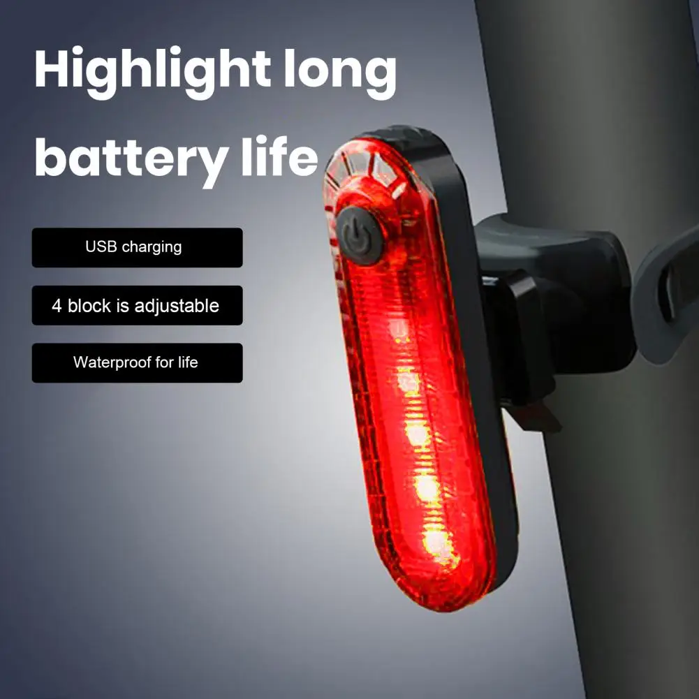 Waterproof Bike Tail Light Bicycle Tail Light with One-touch Switch Waterproof Led Safety Lights for Night Riding Kayaking Usb