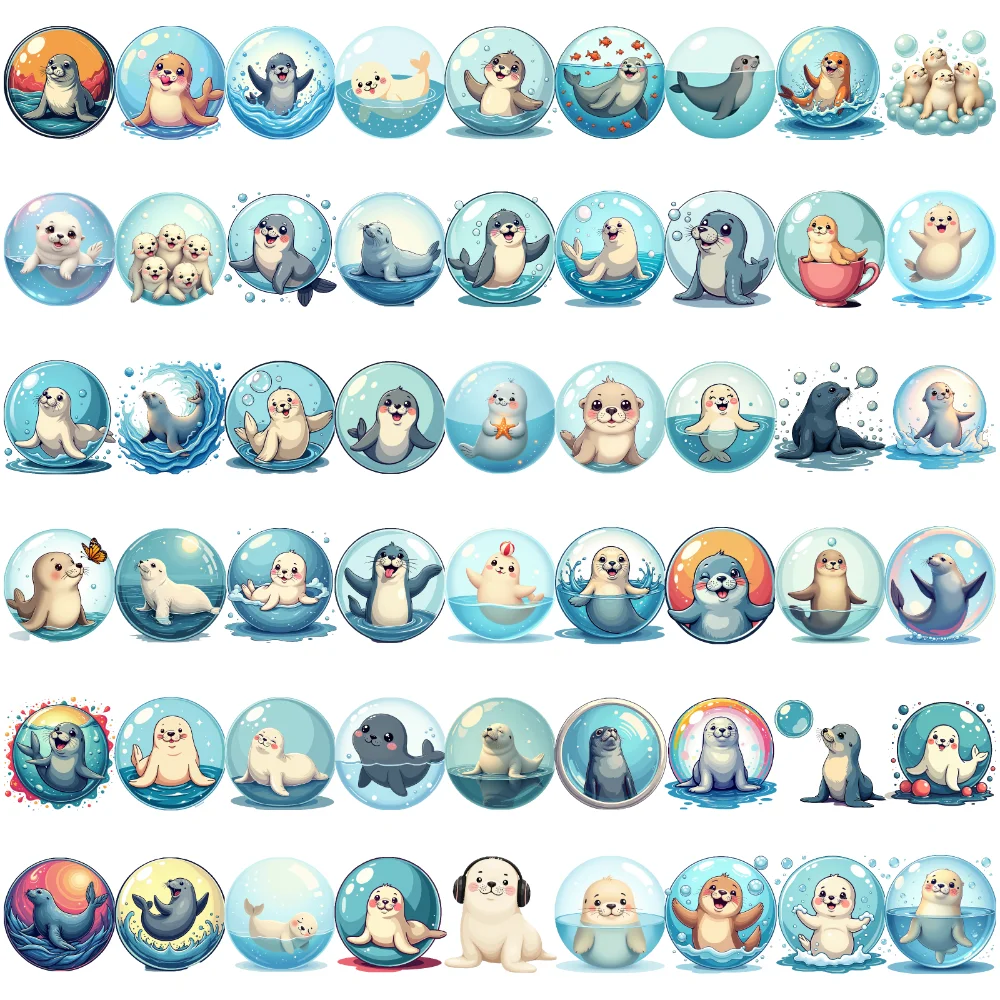 63pcs Bubble Sea Lion Temporary Tattoos Cute Seal Tattoo Stickers Waterproof Body Art Fake Tattoo For Kids Girls Women Arm
