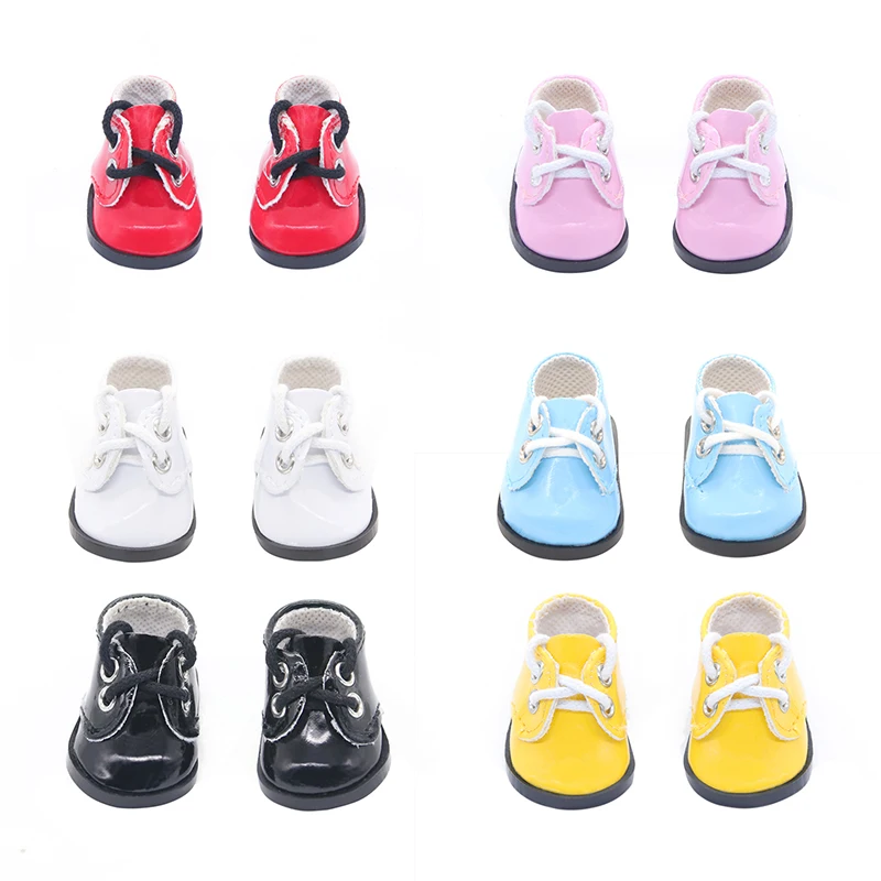 5.5cm Cute PU Shoes For BJD Dolls 14 Inches American Doll Fashion Mini Doll Shoes For EXO Russian DIY Handmade Doll Toy