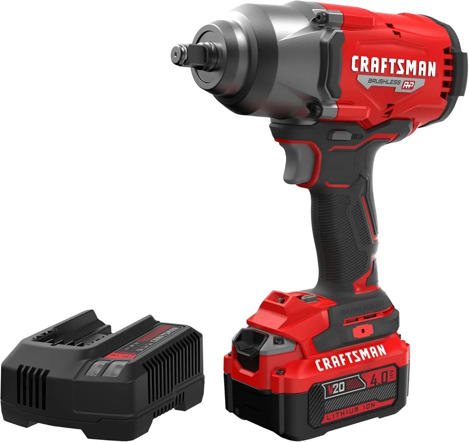 

Cordless Impact Wrench, Brushless Motor, High Torque 700 ft-lbs, 1/2 Inch, Includes Battery & Charger
