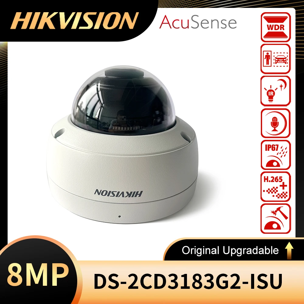 Hikvision DS-2CD3183G2-ISU  8 MP 4K AcuSense Fixed Dome Network Camera