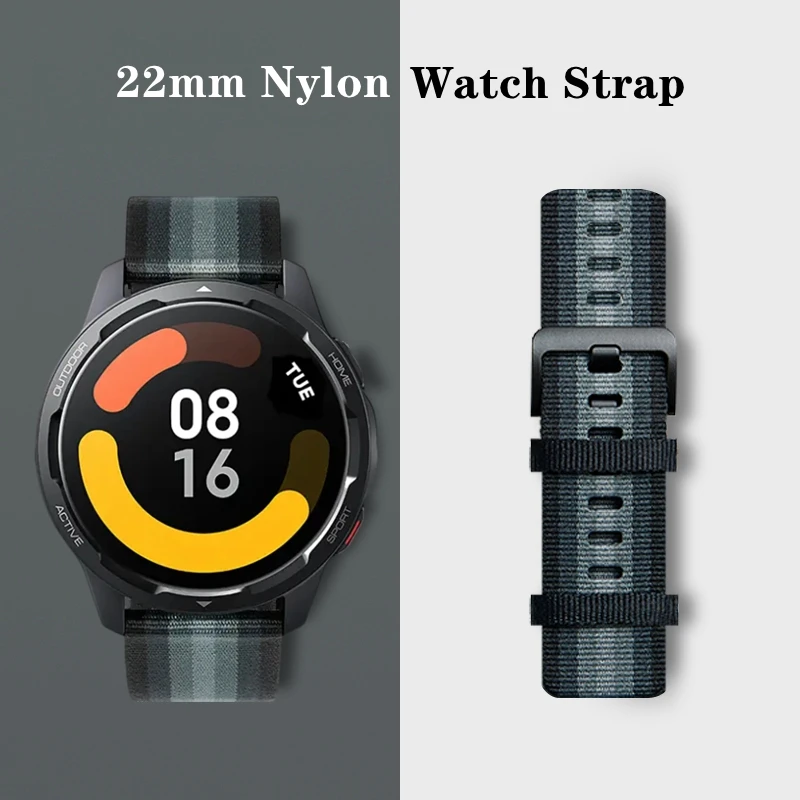 

22mm Nylon Fabric Watch Strap for Xiaomi S1 Active S3 S4 Woven Strap Band Watch 2 pro Quick Release Strap Bracelet
