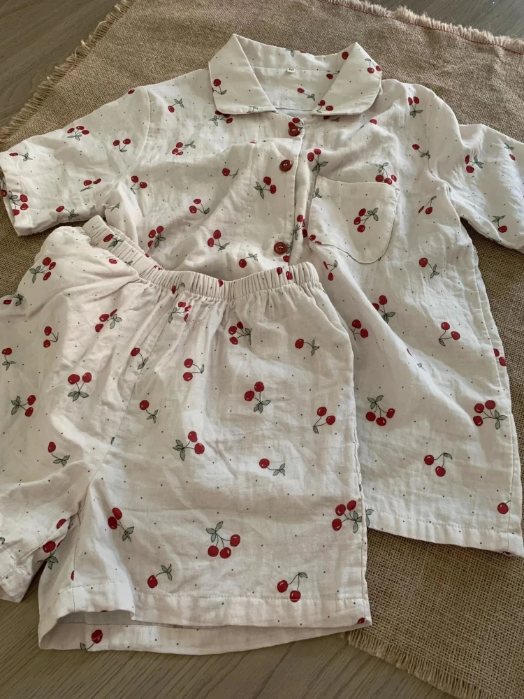 

Sli Pure Cotton Summer Spwear Women's Casual ort Sve Home Clothes Set Cute Sweet Print Can Be Worn outside