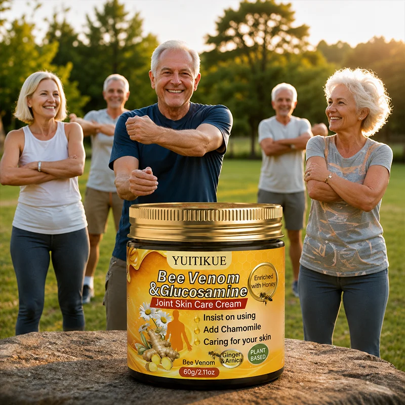 YUITIKUE Bee Venom Glucosamine Joint Care Cream Plant Based Honey Ginger Arnica Chamomile Nourish Daily Muscle Skin Care 60g