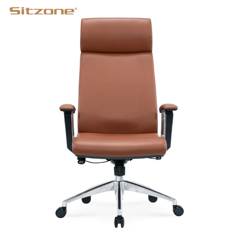 YYHC Luxury High back Modern design swiveling executive chair with aluminum base leather manager office chair