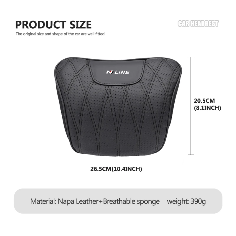 Car Neck Headrest Pillow Rest Head Support Cushion Lumbar For Hyundai N Line Tuscon NX4 I20 I30 I10 Sonata Elantra view 6