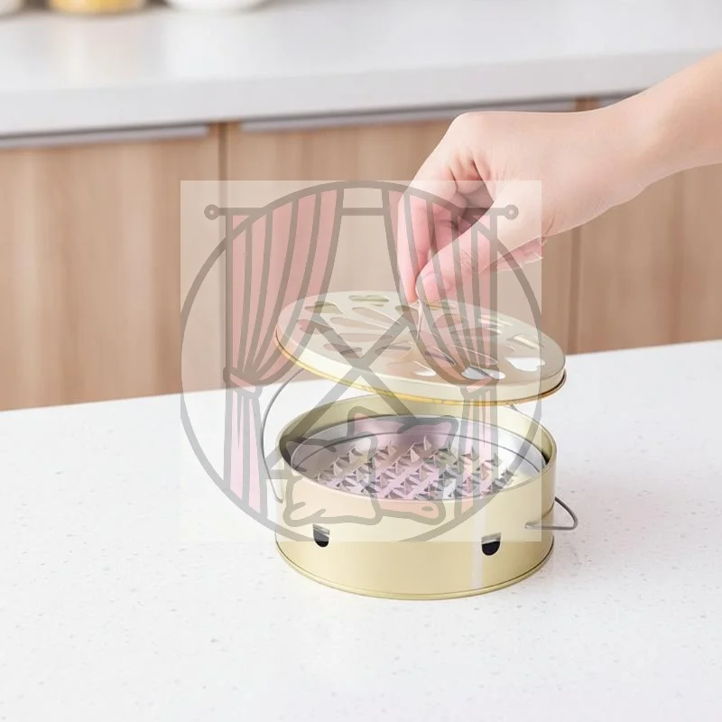 Tinplate Mosquito Coil Holder With Hollow Out Lid And Anti Scald Design For Home Outdoor Camping