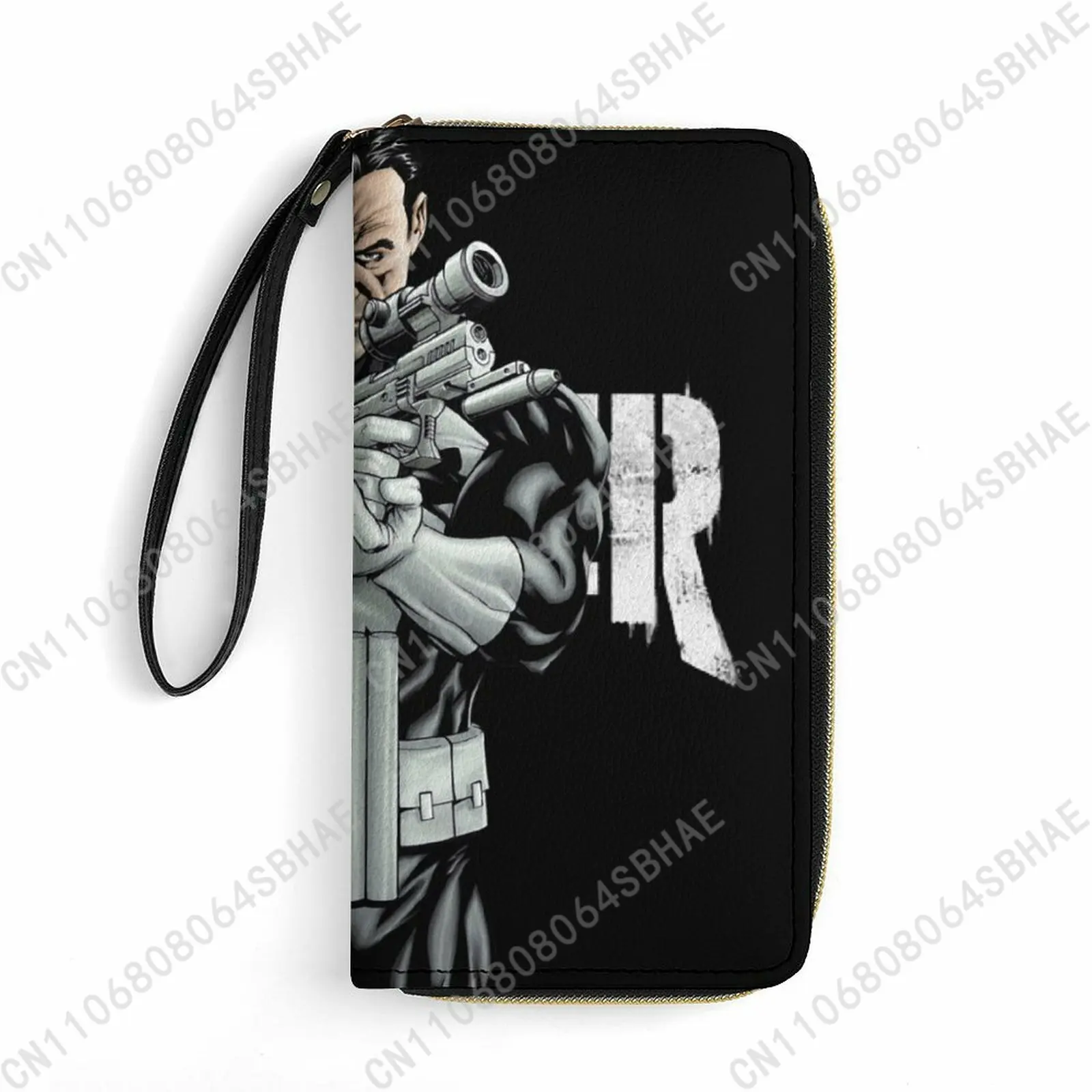 

Marvel The Punisher Custom PU Leather Wallet Rope Handle Small Portable Card Holder Men Women Purse Gift Friend Parents Cosplay