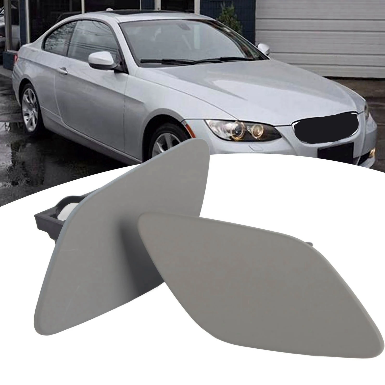 

Pair of Headlight Washer Jet Spray Nozzle Cap Cover Fit for 3-Series E92 E93 6167 7171660