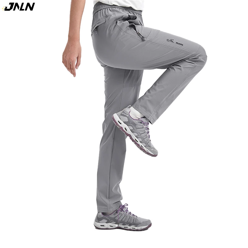 JNLN Women Summer Camping Pants Hiking Trekking Running Climbing Waterproof Pants Stretch Lightweight Mountaineering Trousers