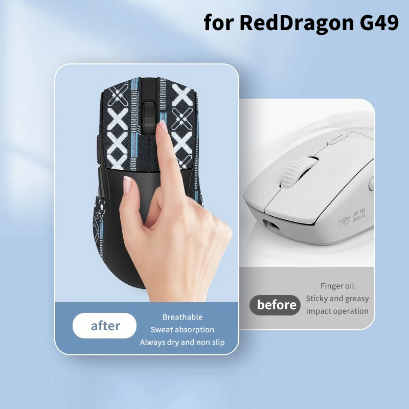 Нескользящая клейкая лента для мыши, скейтборда, стикер для игровой мыши RedDragon G49, настольные геймеры, Нескользящие аксессуары потоотделения