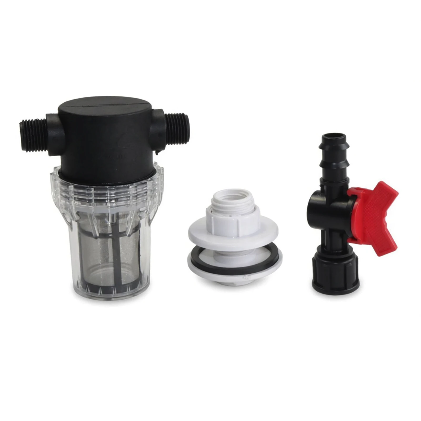 1set 3pc Car Wash & Sweeper Water Pre-filter Fitting High Flow Pre-filter for Water Tank, Irrigation System Cleaning Equipment