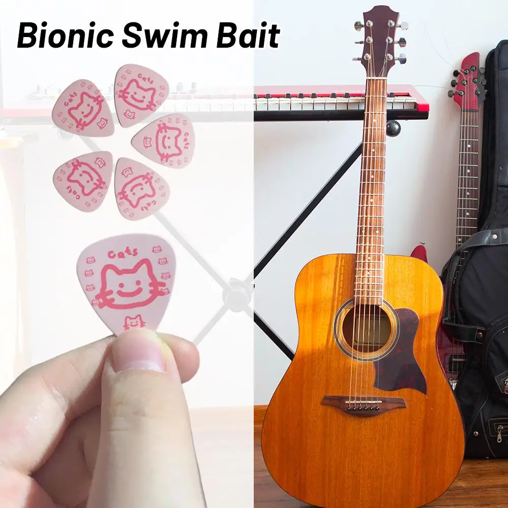 5Pcs Kawaii Smooth Guitar Picks New Design for Acoustic Electric Bass Guitar Musical Instrument Accessories