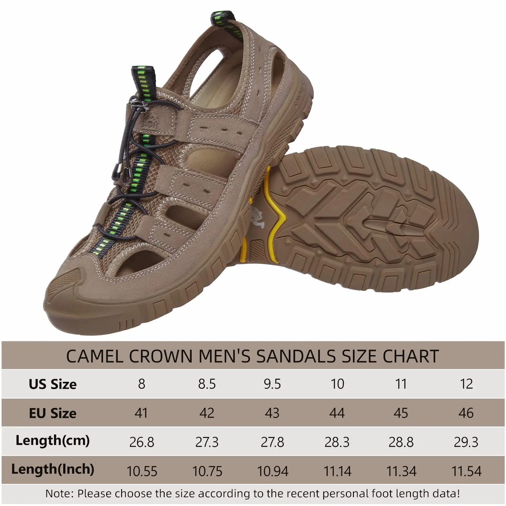 GOLDEN CAMEL Hiking Sandals Closed Toe Sandals for Men Adjustable Fishman Athletic Sandals Comfortable Summer Beach Shoes Sport