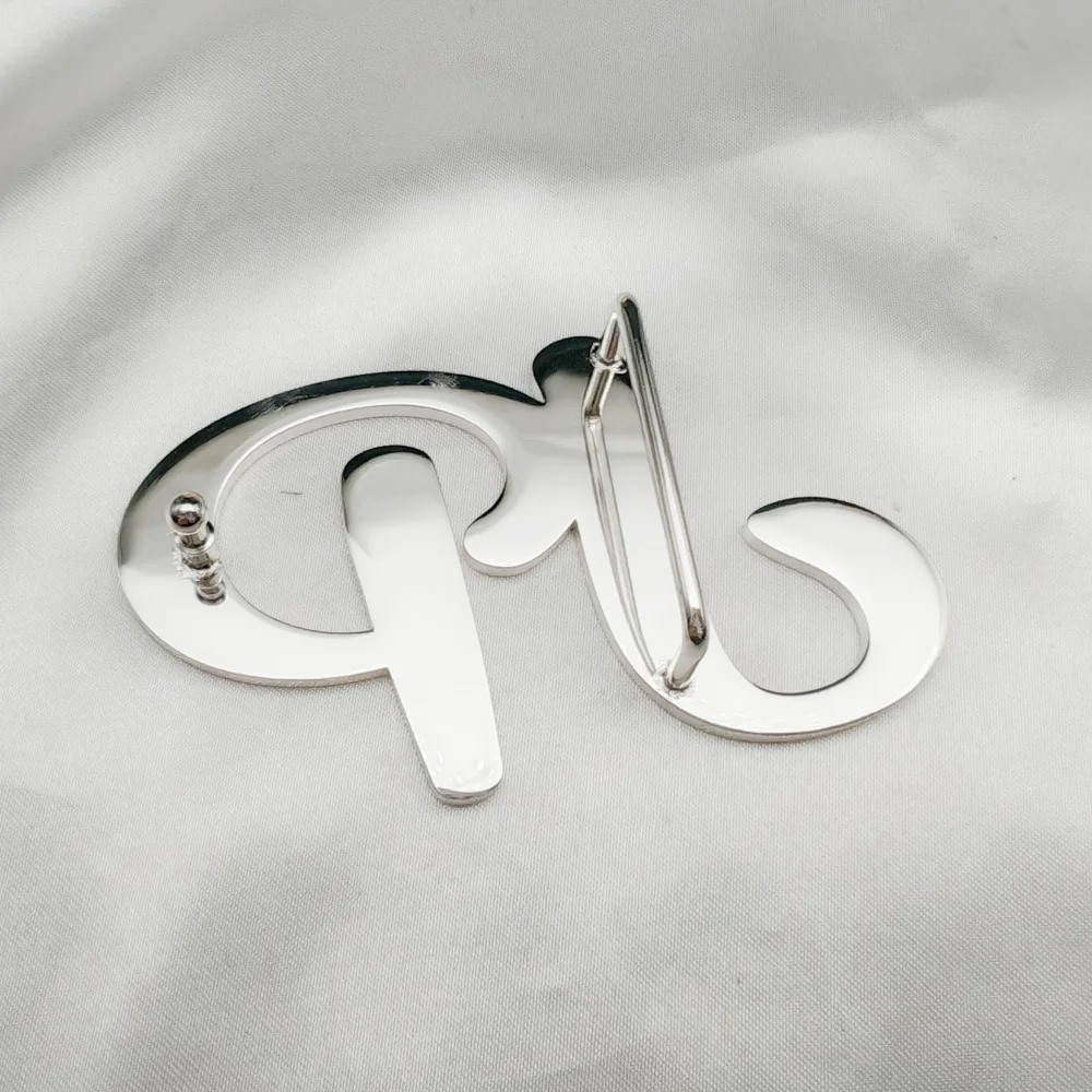 LeeChee Men Gift Personalized Customized Name Letter 3mm Thick Belt Buckle Stainless Steel Jewelry Gift