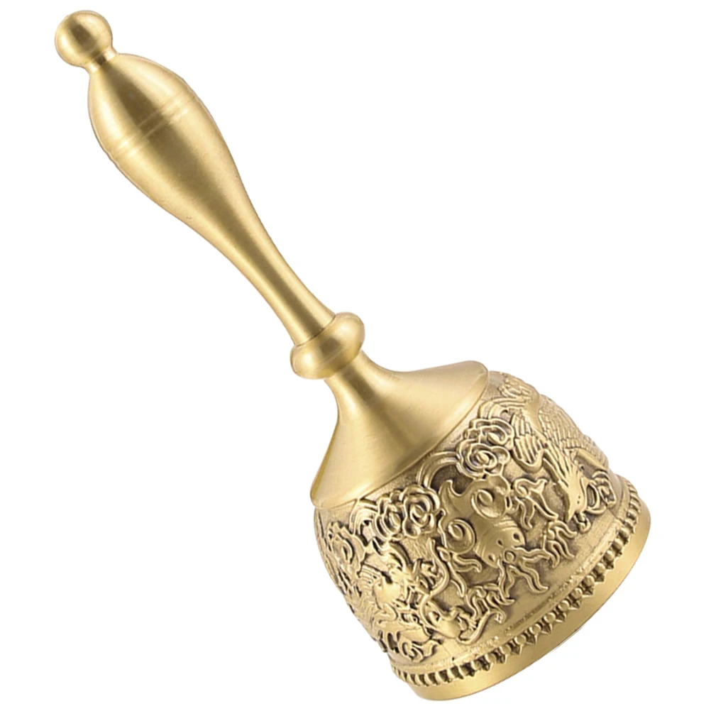 

Hand Bell Dinner Call Restaurant Service Tiny Kitchen Vintage Bells Brass Metal Desk Decor Ornament Gifts Clear Sound Sturdy