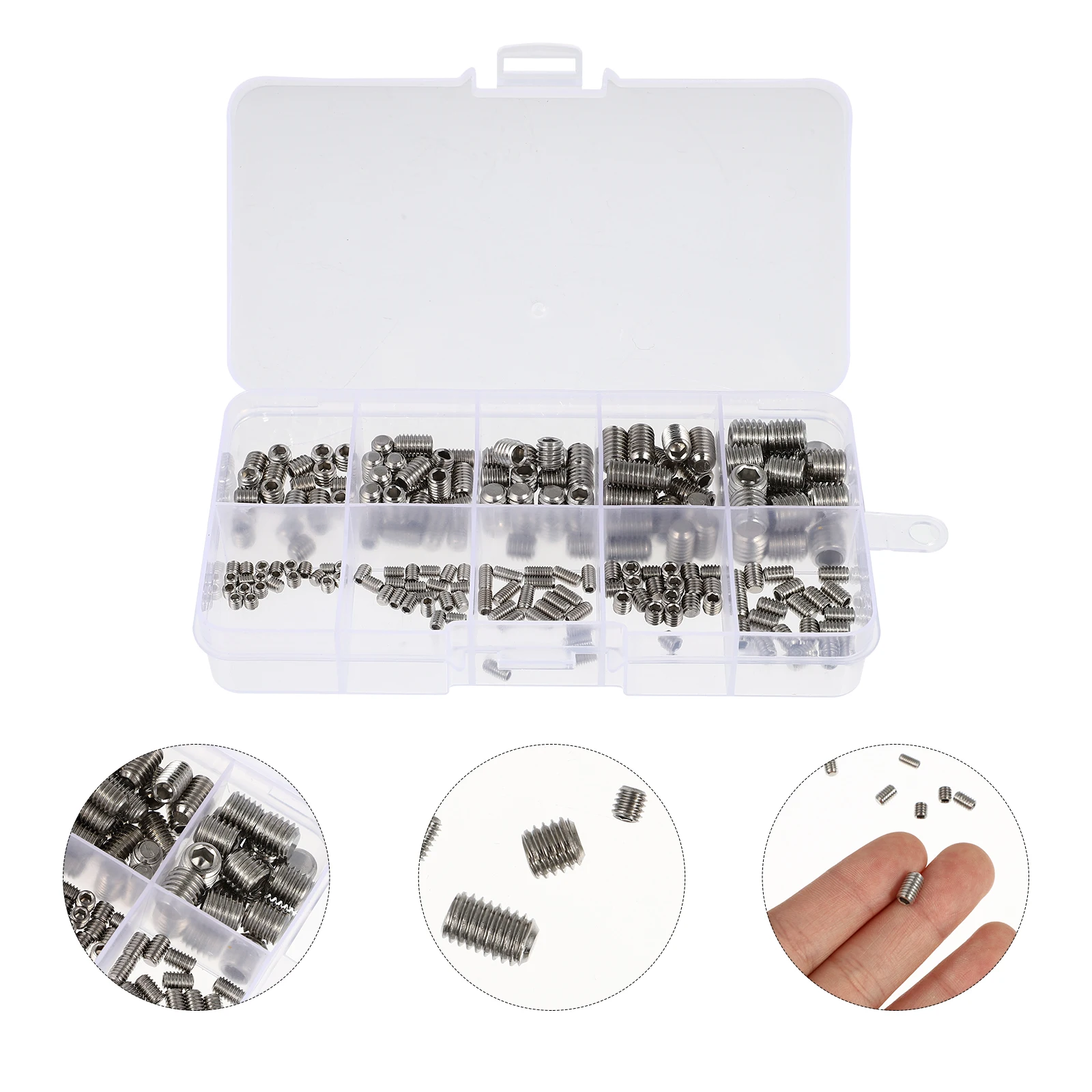 

Stainless Steel Socket Head Screws Set Inner Six Headless Screw Nuts Fastening Practical Maintenance
