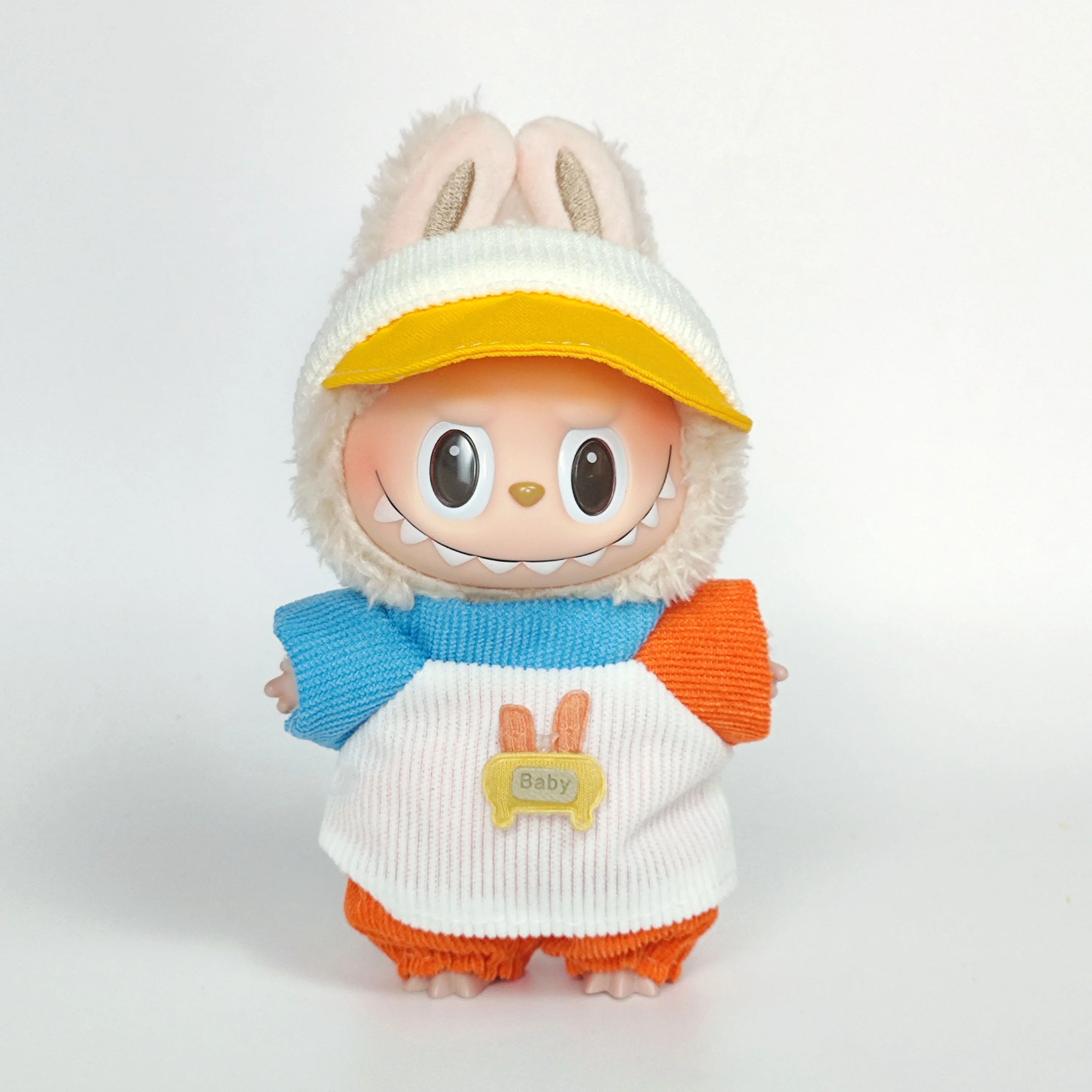 Conjunto de pijama con mono Labubu de 17 cm: traje de muñeca rosa y azul